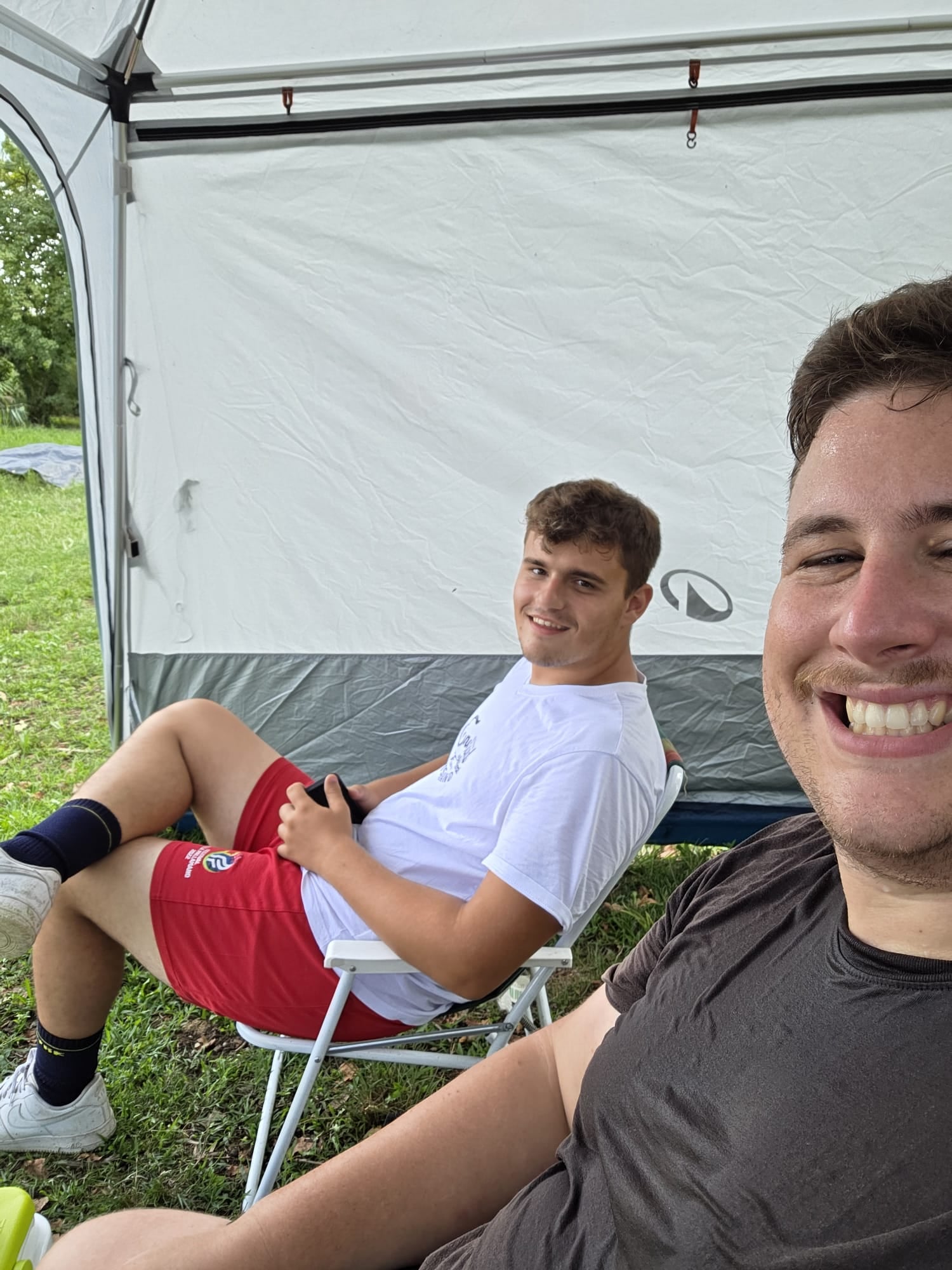 Io e Matt in una delle attese, che qui sono state parecchie
